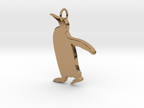 Penguin Pendant in Polished Brass