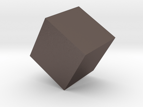 Cube Paperweight in Polished Bronzed Silver Steel
