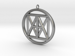 United "I AM" 3D Pendant 3" Bling size in Natural Silver