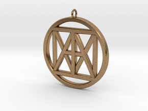 United "I AM" 3D Pendant 3" Bling size in Natural Brass