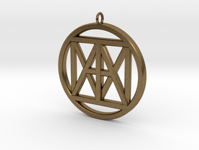 United "I AM" 3D Pendant 3" Bling size in Natural Bronze