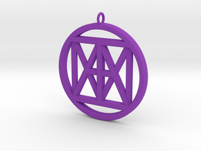United "I AM" 3D Pendant 3" Bling size in Purple Processed Versatile Plastic