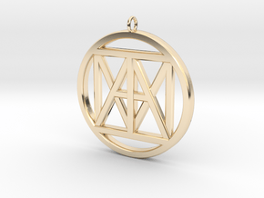 United "I AM" 3D Pendant 3" Bling size in 14k Gold Plated Brass