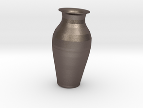 7in tall Replica Kutani Vase in Polished Bronzed Silver Steel