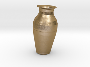 7in tall Replica Kutani Vase in Polished Gold Steel