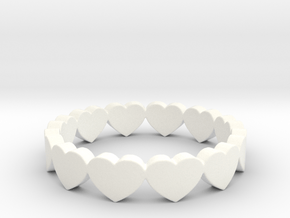 Pandora Style Hearts Ring - Size 7 in White Processed Versatile Plastic