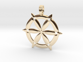 CHISELED SEED OF LIFE in 14k Gold Plated Brass