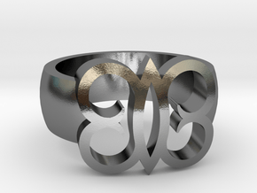 Adinkra Rings - Series 2: Hye Wo Ho Nhye in Polished Silver