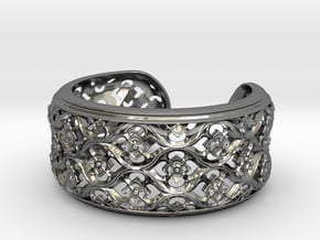 Gothic Bangle  Small in Polished Silver