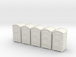 Portable Toilet 01. HO Scale (1:87) in White Natural Versatile Plastic