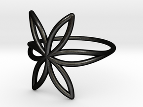 FLOWER OF LIFE Ring Nº7 in Matte Black Steel