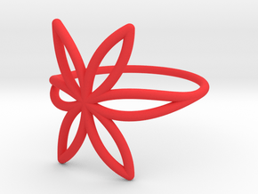 FLOWER OF LIFE Ring Nº7 in Red Processed Versatile Plastic