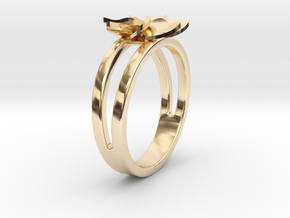 Flower Ring All Sizes in 14K Yellow Gold: 5 / 49