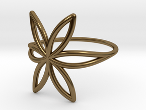 FLOWER OF LIFE Ring Nº7 in Polished Bronze