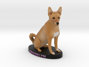 Custom Dog Figurine - Brooklyn in Full Color Sandstone