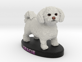 Custom Dog Figurine - Gracie in Full Color Sandstone