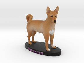 Custom Dog Figurine - Brooklyn in Full Color Sandstone