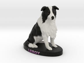 Custom Dog Figurine - Leroy in Full Color Sandstone