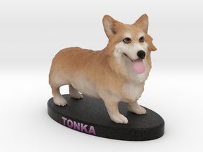 Custom Dog Figurine - Tonka in Full Color Sandstone