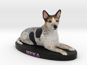 Custom Dog Figurine - Meka in Full Color Sandstone
