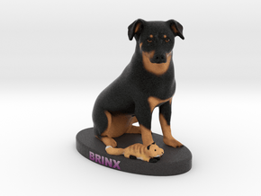Custom Dog Figurine - Brinx in Full Color Sandstone