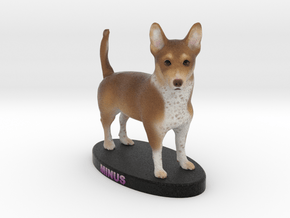 Custom Dog Figurine - Minus in Full Color Sandstone