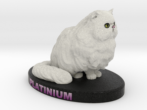 Custom Cat Figurine - Platinum in Full Color Sandstone