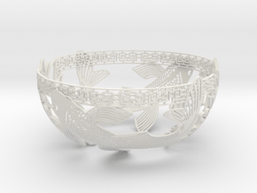 Decorative Koi Bowl in White Natural Versatile Plastic