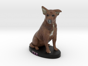 Custom Dog Figurine - Tex in Full Color Sandstone