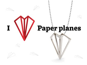 Paper Plane -necklace in Polished Bronzed Silver Steel