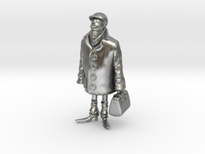 Man holding a suitcase in Natural Silver