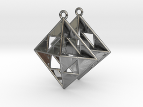 OCTAHEDRON Earrings Nº1 in Polished Silver