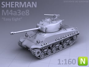 SHERMAN M4A3e8 (N scale) in Smooth Fine Detail Plastic