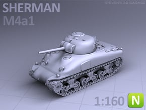 SHERMAN M4A1  (N scale) in Smooth Fine Detail Plastic