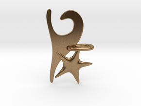 Wave and Starfish in Natural Brass