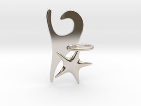 Wave and Starfish in Rhodium Plated Brass