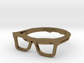 Hipster Glasses Ring Origin Size 10 (size 6-10) in Natural Bronze