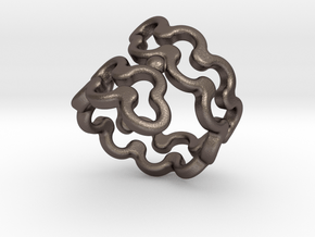 Jagged Ring 15 - Italian Size 15 in Polished Bronzed Silver Steel