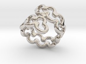 Jagged Ring 17 - Italian Size 17 in Rhodium Plated Brass