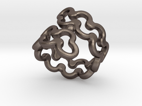 Jagged Ring 18 - Italian Size 18 in Polished Bronzed Silver Steel