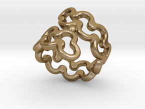Jagged Ring 18 - Italian Size 18 in Polished Gold Steel
