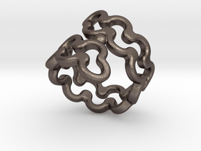 Jagged Ring 20 - Italian Size 20 in Polished Bronzed Silver Steel