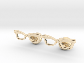 Hipster Glasses Cufflinks Female in 14K Yellow Gold