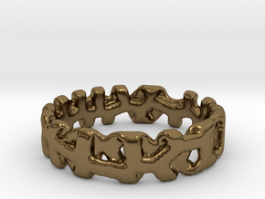 Voronoi 1 Design Ring Ø 19 mm/Ø 0.748 inch in Polished Bronze