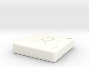 "R" Tile in White Processed Versatile Plastic