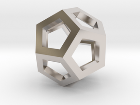 Dodecahedron in Rhodium Plated Brass