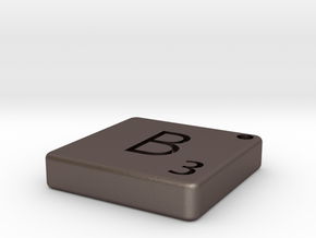 B in Polished Bronzed Silver Steel