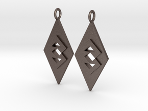 Triangle Earrings (Large) in Polished Bronzed Silver Steel