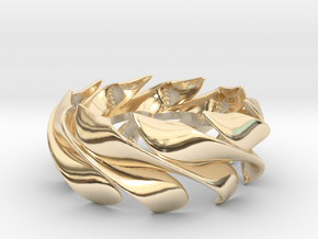 Sunwaves Handmade Ring / Bronze Brass or Silver Ri in 14k Gold Plated Brass