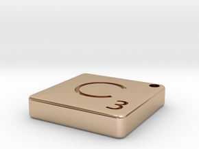 "C" Tile in 14k Rose Gold Plated Brass